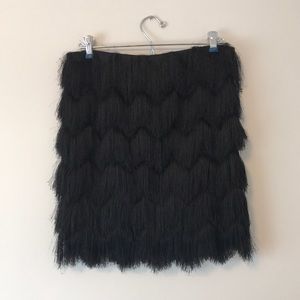 Maison Jules Black Fringe Skirt